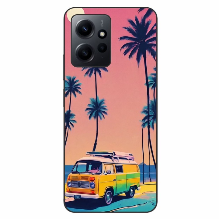 Husa compatibila cu Xiaomi Redmi Note 12 4G Silicon Gel Tpu Model Summer Vibes Camper and Palms Pop Art