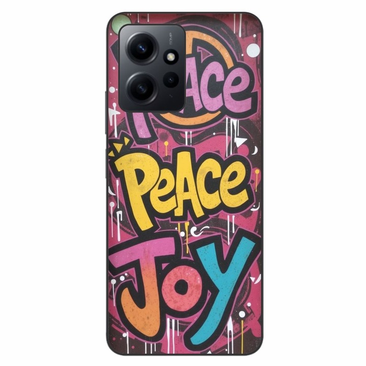Husa compatibila cu Xiaomi Redmi Note 12 4G Silicon Gel Tpu Model Peace and Joy Graffiti