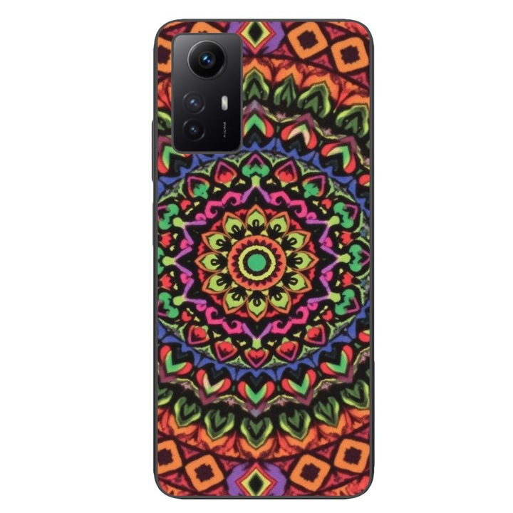 Husa compatibila cu Xiaomi Redmi Note 12s Silicon Gel Tpu Model Colorfull Mandala Orange Power