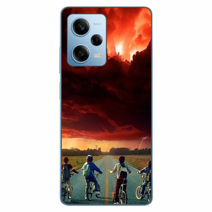 Husa compatibila cu Xiaomi Redmi Note 12 Pro 5G Silicon Gel Tpu Model Stranger Things Red Sky