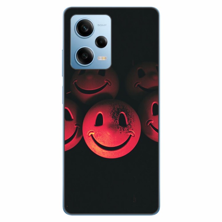 Husa compatibila cu Xiaomi Redmi Note 12 Pro 5G Silicon Gel Tpu Model Grungy Smiley Faces