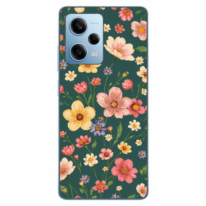 Husa compatibila cu Xiaomi Redmi Note 12 Pro 5G Silicon Gel Tpu Model Vintage Spring Flowers