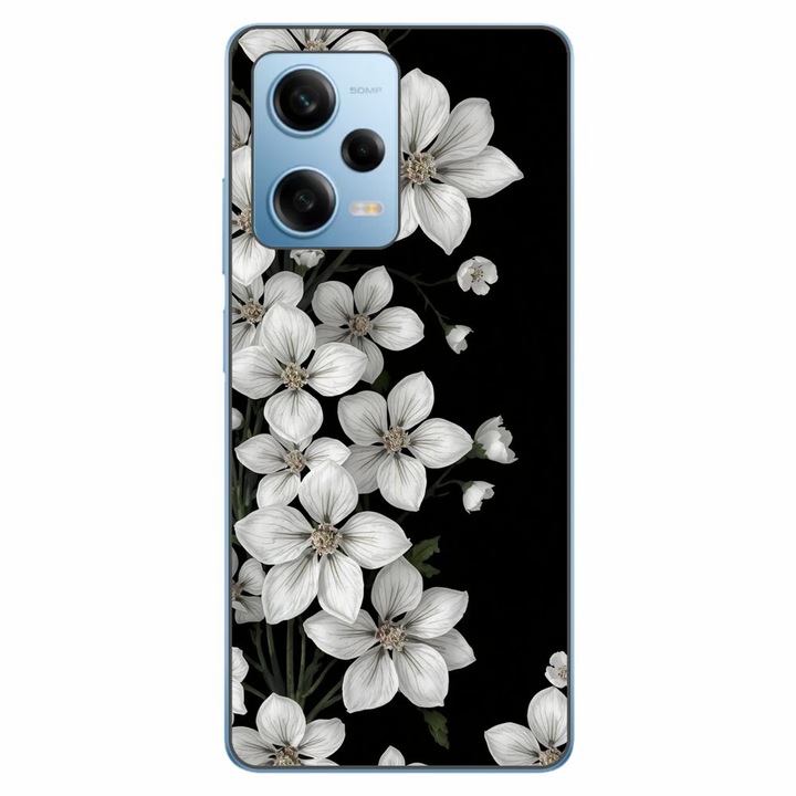 Husa compatibila cu Xiaomi Redmi Note 12 Pro 5G Silicon Gel Tpu Model Pure White Flowers
