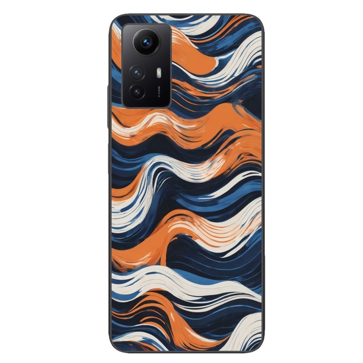 Husa compatibila cu Xiaomi Redmi Note 12s Silicon Gel Tpu Model Abstract Crazy Orange Waves