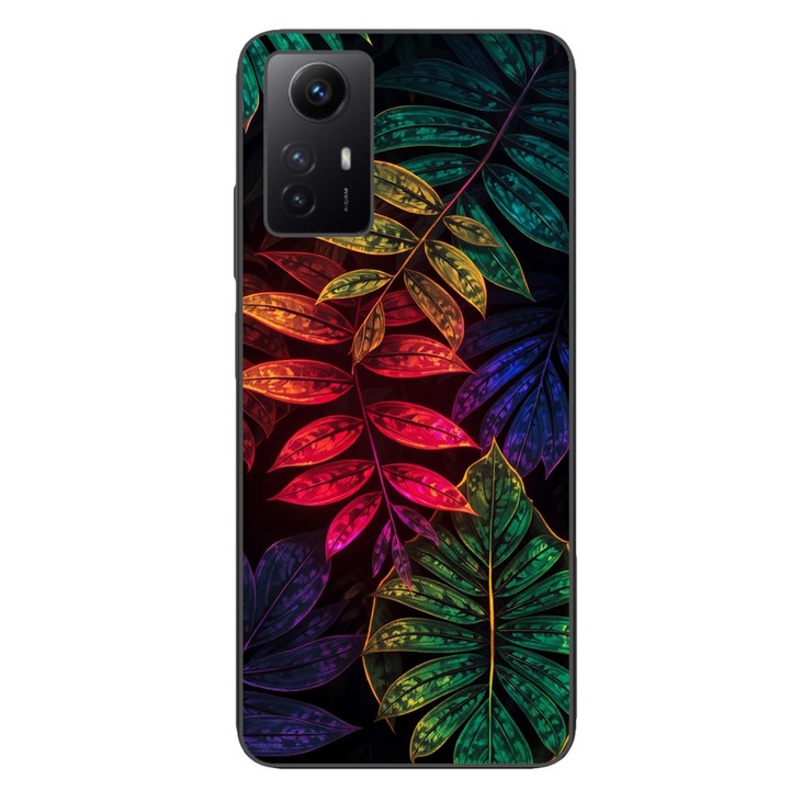 Husa compatibila cu Xiaomi Redmi Note 12s Silicon Gel Tpu Model Minmal Neon Leaves Pattern