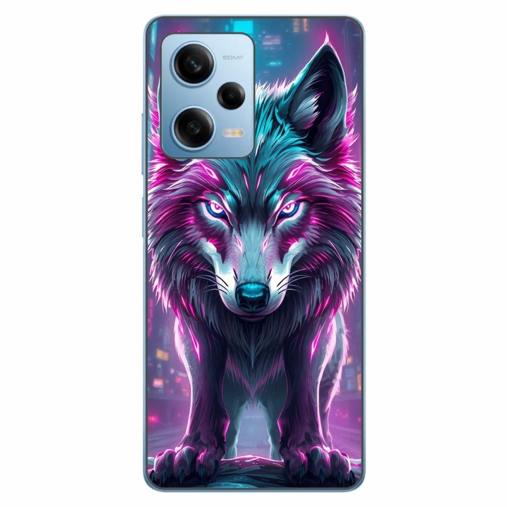 Husa compatibila cu Xiaomi Redmi Note 12 Pro 5G Silicon Gel Tpu Model Cyberpunk Wolf