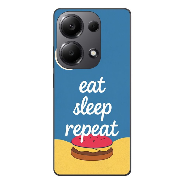 Husa compatibila cu Xiaomi Redmi Note 13 Pro 4G Silicon Gel Tpu Model Eat Sleep Repeat
