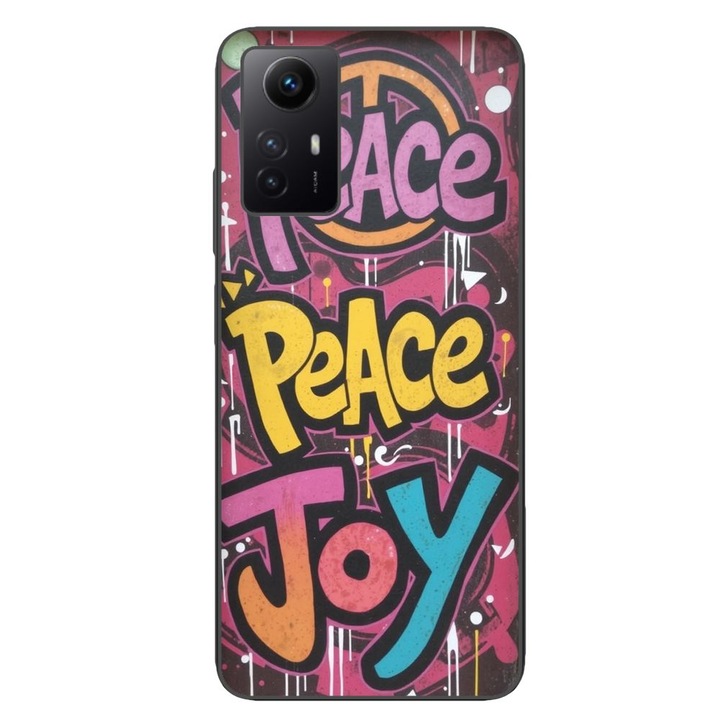 Husa compatibila cu Xiaomi Redmi Note 12s Silicon Gel Tpu Model Peace and Joy Graffiti