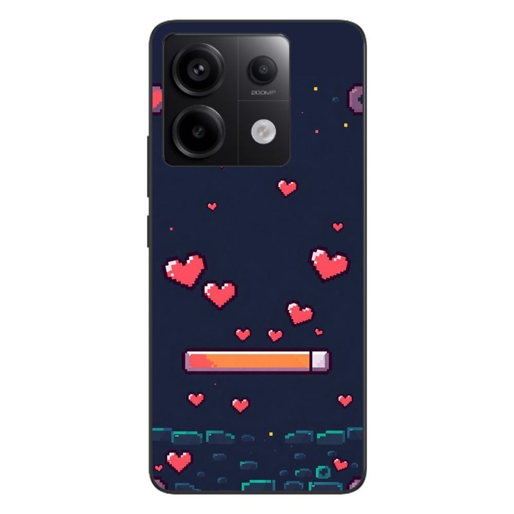 Husa compatibila cu Xiaomi Redmi Note 13 Pro 5G Silicon Gel Tpu Model Pixelated Healthbar
