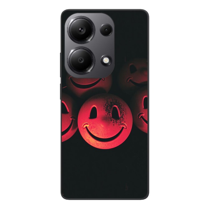 Husa compatibila cu Xiaomi Redmi Note 13 Pro 4G Silicon Gel Tpu Model Grungy Smiley Faces