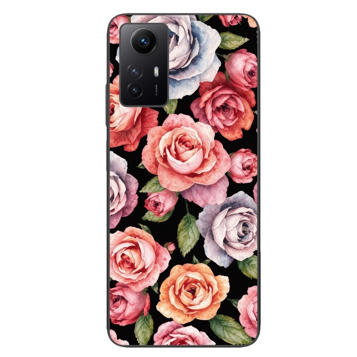 Husa compatibila cu Xiaomi Redmi Note 12s Silicon Gel Tpu Model Colorfull Roses Pattern