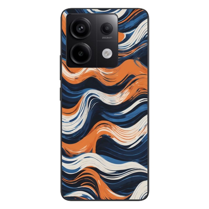 Husa compatibila cu Xiaomi Redmi Note 13 Pro 5G Silicon Gel Tpu Model Abstract Crazy Orange Waves