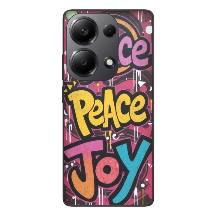 Husa compatibila cu Xiaomi Redmi Note 13 Pro 4G Silicon Gel Tpu Model Peace and Joy Graffiti