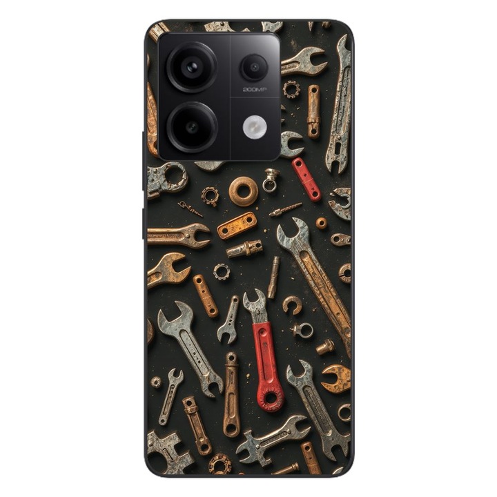 Husa compatibila cu Xiaomi Redmi Note 13 Pro 5G Silicon Gel Tpu Model Mechanic Tools Pattern