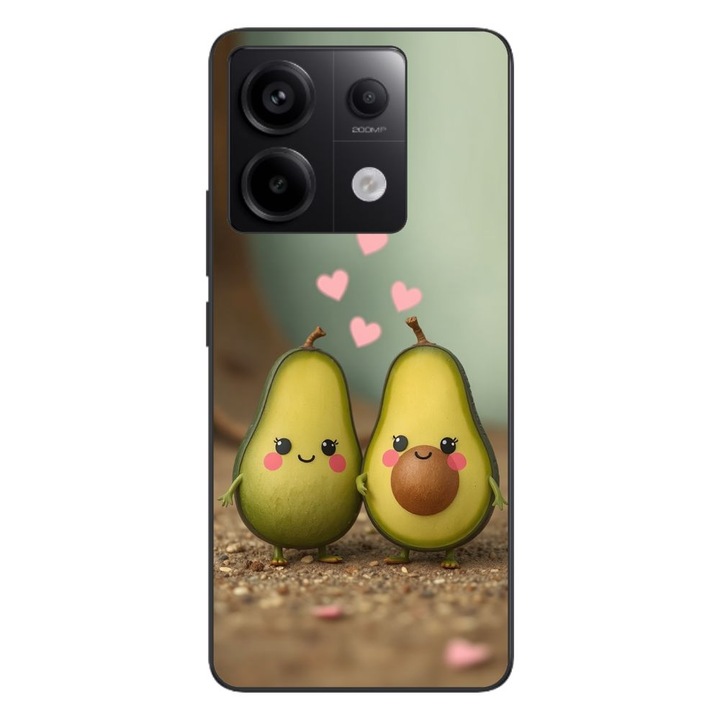 Husa compatibila cu Xiaomi Redmi Note 13 Pro 5G Silicon Gel Tpu Model Kawaii Avocados in Love