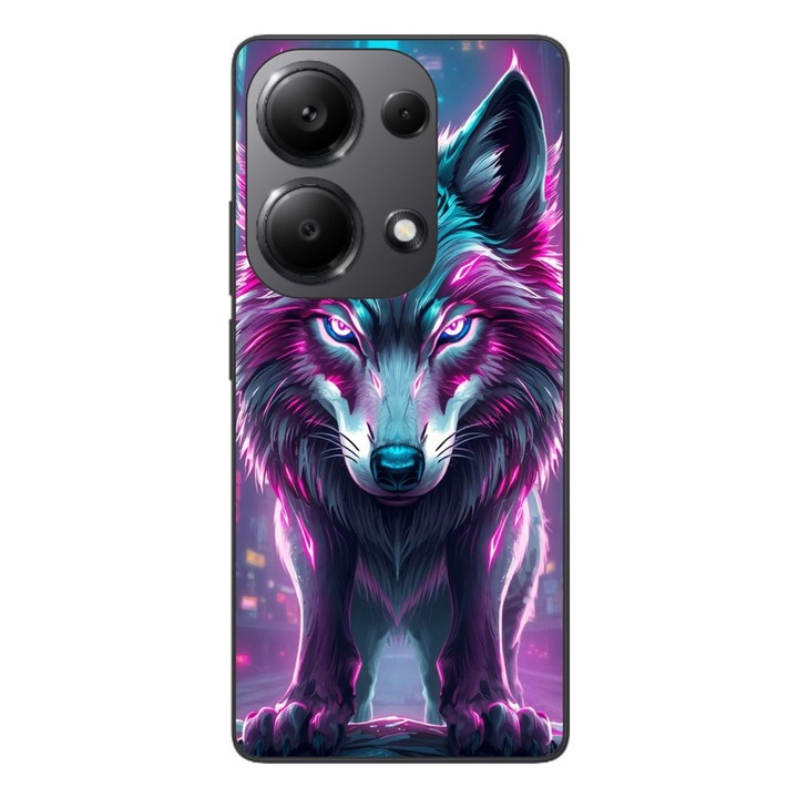 Husa compatibila cu Xiaomi Redmi Note 13 Pro 4G Silicon Gel Tpu Model Cyberpunk Wolf