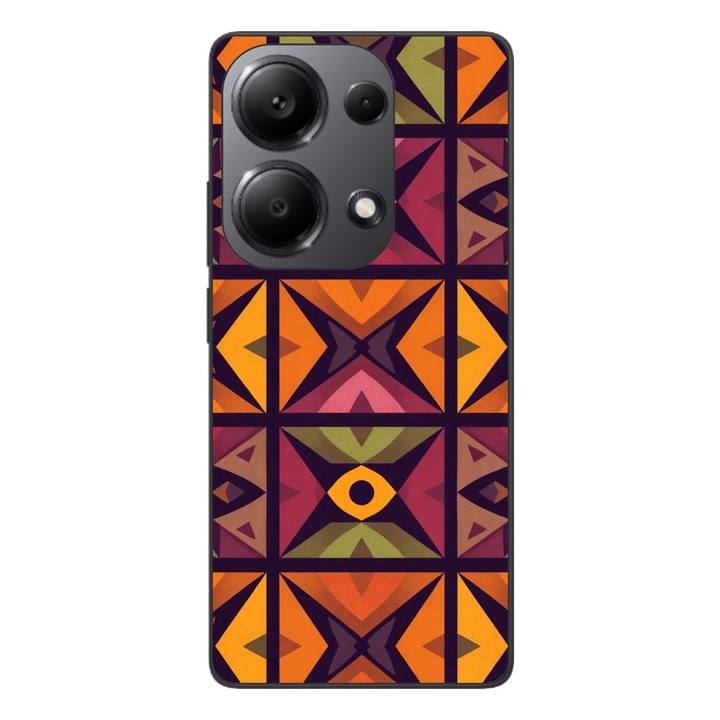 Husa compatibila cu Xiaomi Redmi Note 13 Pro 4G Silicon Gel Tpu Model Tribal Retro Shapes
