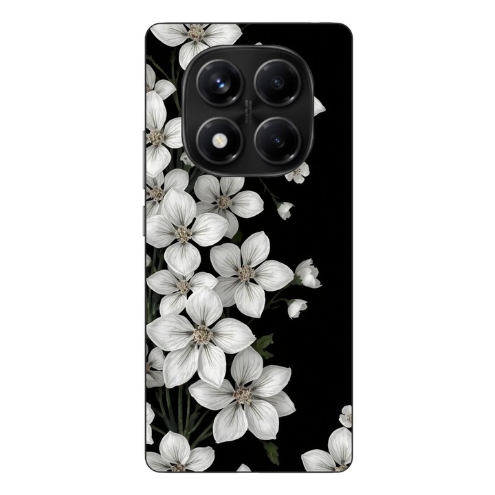 Husa compatibila cu Xiaomi Redmi Note 14 Pro 4G Silicon Gel Tpu Model Pure White Flowers