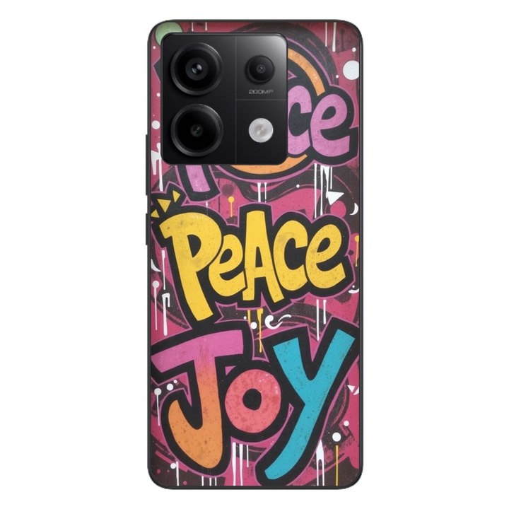 Husa compatibila cu Xiaomi Redmi Note 13 Pro 5G Silicon Gel Tpu Model Peace and Joy Graffiti