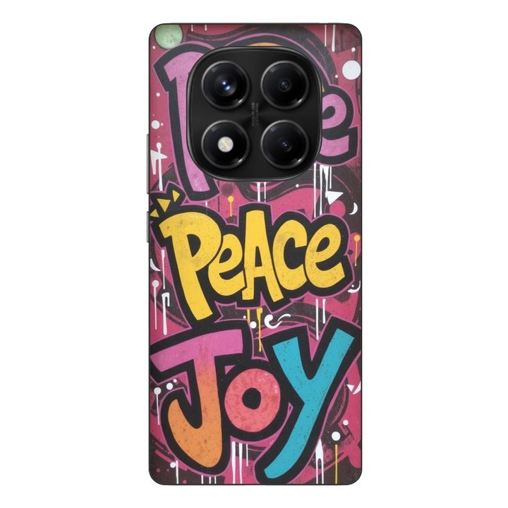 Husa compatibila cu Xiaomi Redmi Note 14 Pro 4G Silicon Gel Tpu Model Peace and Joy Graffiti