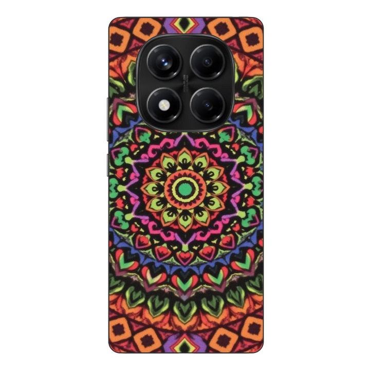 Husa compatibila cu Xiaomi Redmi Note 14 Pro 4G Silicon Gel Tpu Model Colorfull Mandala Orange Power