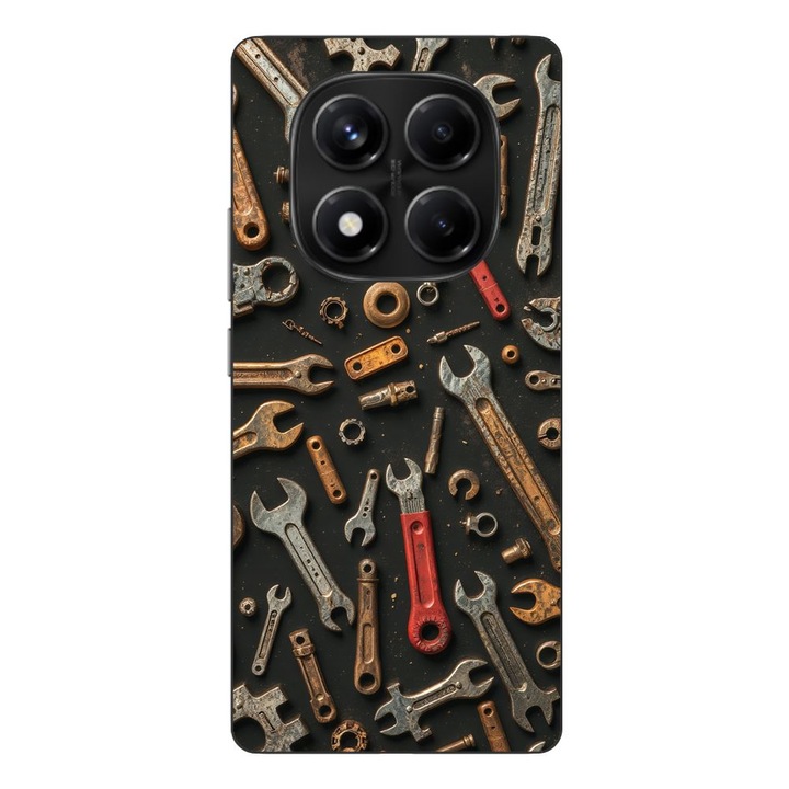 Husa compatibila cu Xiaomi Redmi Note 14 Pro 4G Silicon Gel Tpu Model Mechanic Tools Pattern