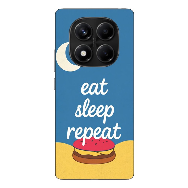 Husa compatibila cu Xiaomi Redmi Note 14 Pro 4G Silicon Gel Tpu Model Eat Sleep Repeat