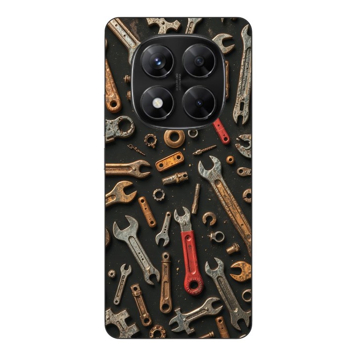 Husa compatibila cu Xiaomi Redmi Note 14 Pro 5G Silicon Gel Tpu Model Mechanic Tools Pattern