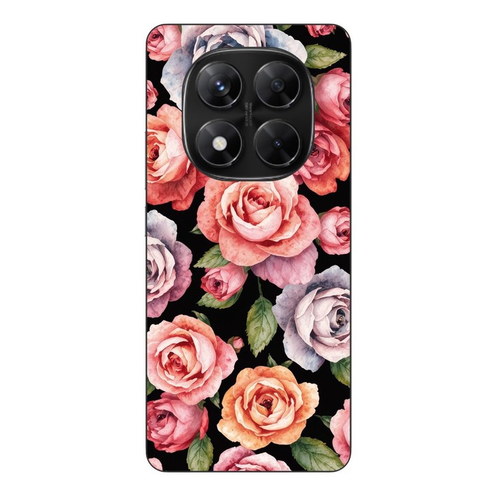 Husa compatibila cu Xiaomi Redmi Note 14 Pro 5G Silicon Gel Tpu Model Colorfull Roses Pattern