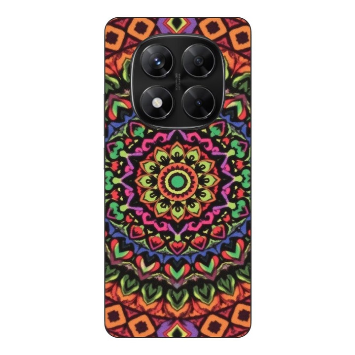 Husa compatibila cu Xiaomi Redmi Note 14 Pro 5G Silicon Gel Tpu Model Colorfull Mandala Orange Power