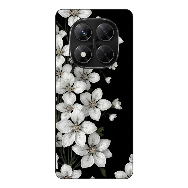 Husa compatibila cu Xiaomi Redmi Note 14 Pro 5G Silicon Gel Tpu Model Pure White Flowers