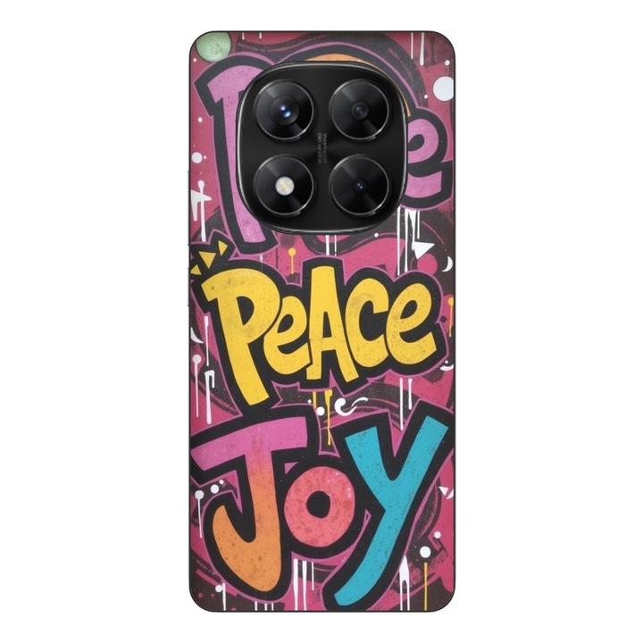 Husa compatibila cu Xiaomi Redmi Note 14 Pro 5G Silicon Gel Tpu Model Peace and Joy Graffiti