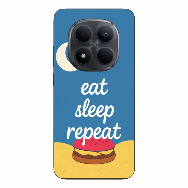 Husa compatibila cu Xiaomi Redmi Note 15 Pro Plus Silicon Gel Tpu Model Eat Sleep Repeat