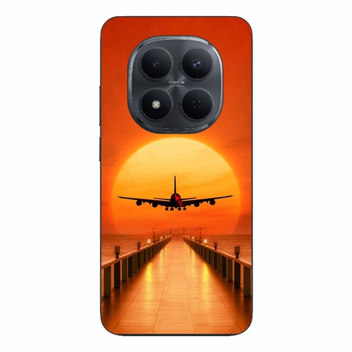 Husa compatibila cu Xiaomi Redmi Note 15 Pro Plus Silicon Gel Tpu Model Airplane Sunset