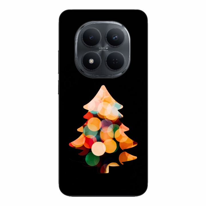 Husa compatibila cu Xiaomi Redmi Note 15 Pro Plus Silicon Gel Tpu Model Craciun Brad Fundal Negru