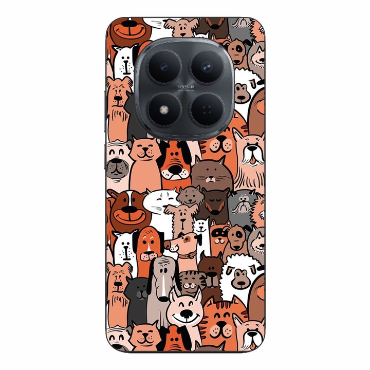 Husa compatibila cu Xiaomi Redmi Note 15 Pro Plus Silicon Gel Tpu Model Caini si Pisici Pattern