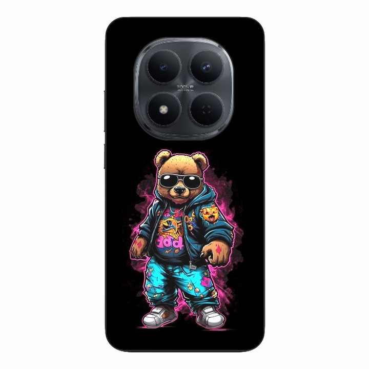 Husa compatibila cu Xiaomi Redmi Note 15 Pro Plus Silicon Gel Tpu Model Bear Cool Black