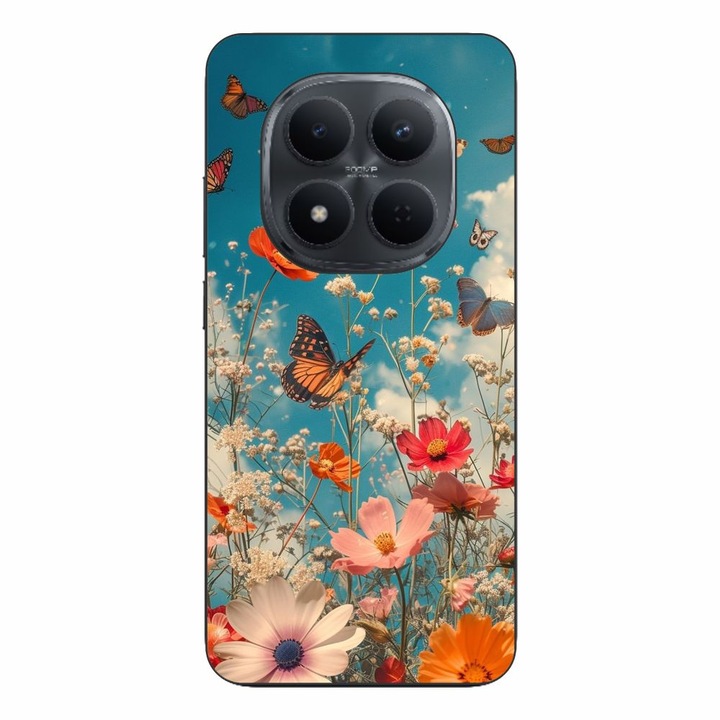 Husa compatibila cu Xiaomi Redmi Note 15 Pro Plus Silicon Gel Tpu Model Flori si Fluturi