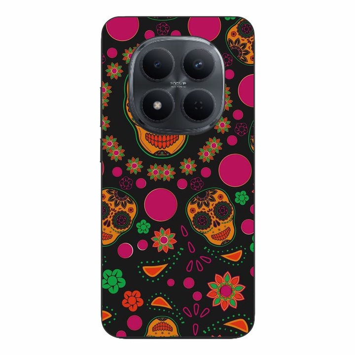 Husa compatibila cu Xiaomi Redmi Note 15 Pro Plus Silicon Gel Tpu Model Halloween Floral Cranes Pattern