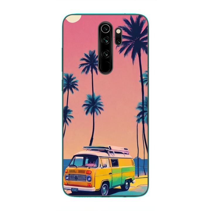 Husa compatibila cu Xiaomi Redmi Note 8 Pro Silicon Gel Tpu Model Summer Vibes Camper and Palms Pop Art