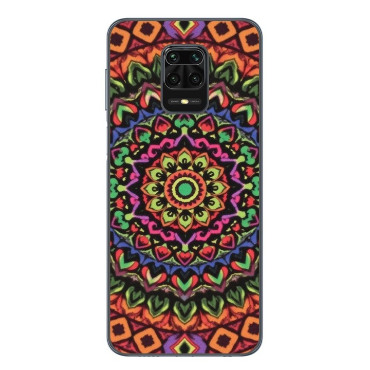 Husa compatibila cu Xiaomi Redmi Note 9 Pro Silicon Gel Tpu Model Colorfull Mandala Orange Power