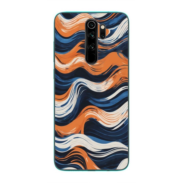 Husa compatibila cu Xiaomi Redmi Note 8 Pro Silicon Gel Tpu Model Abstract Crazy Orange Waves