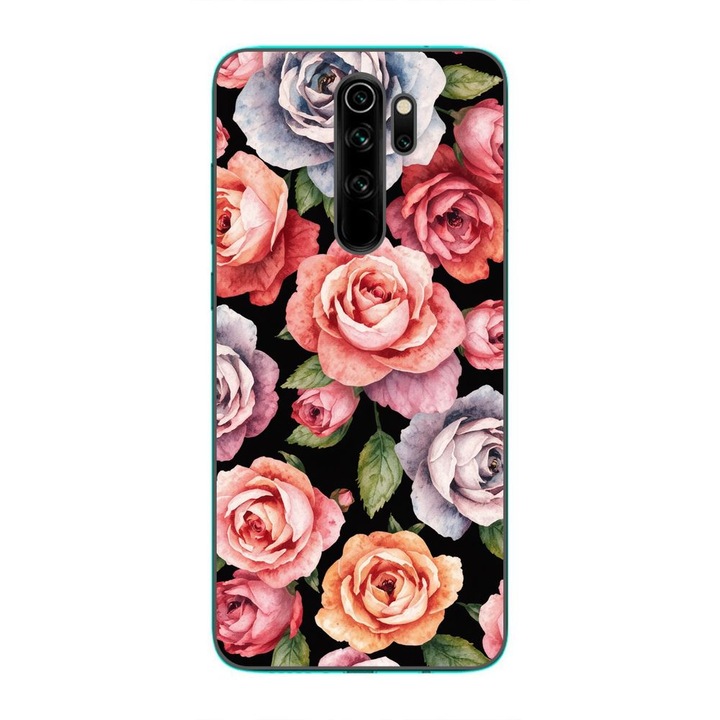 Husa compatibila cu Xiaomi Redmi Note 8 Pro Silicon Gel Tpu Model Colorfull Roses Pattern