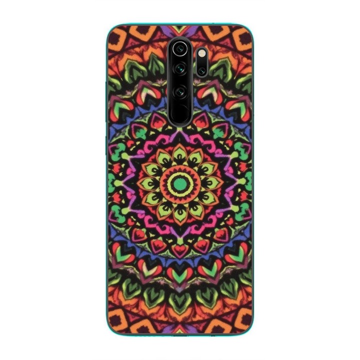 Husa compatibila cu Xiaomi Redmi Note 8 Pro Silicon Gel Tpu Model Colorfull Mandala Orange Power