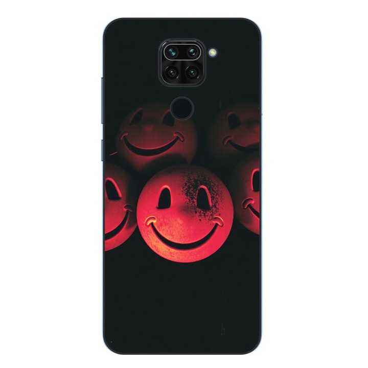 Husa compatibila cu Xiaomi Redmi Note 9 Silicon Gel Tpu Model Grungy Smiley Faces