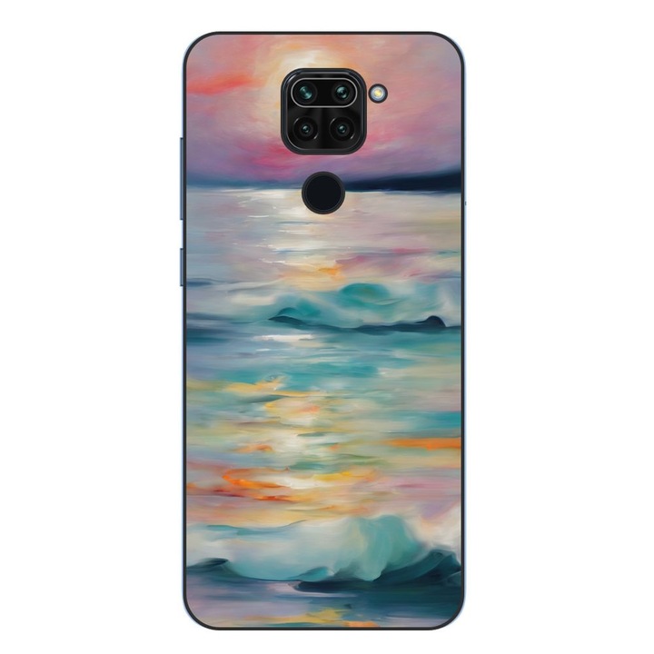 Husa compatibila cu Xiaomi Redmi Note 9 Silicon Gel Tpu Model Watercolor Sea View