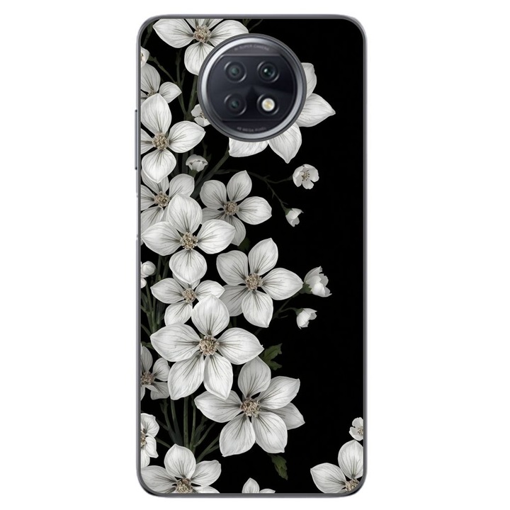 Husa compatibila cu Xiaomi Redmi Note 9T Silicon Gel Tpu Model Pure White Flowers