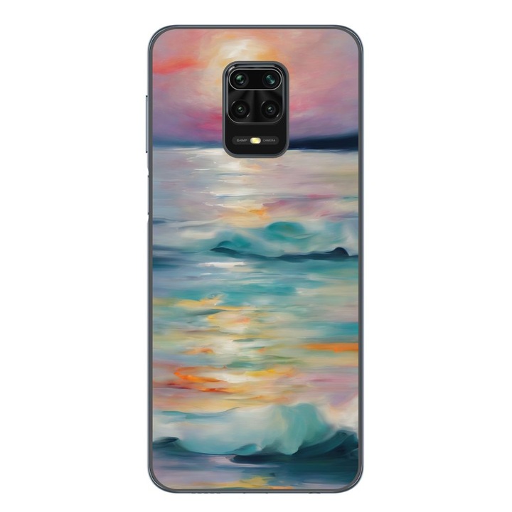 Husa compatibila cu Xiaomi Redmi Note 9 Pro Silicon Gel Tpu Model Watercolor Sea View
