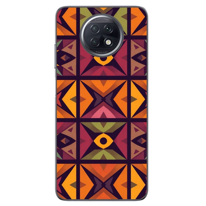 Husa compatibila cu Xiaomi Redmi Note 9T Silicon Gel Tpu Model Tribal Retro Shapes