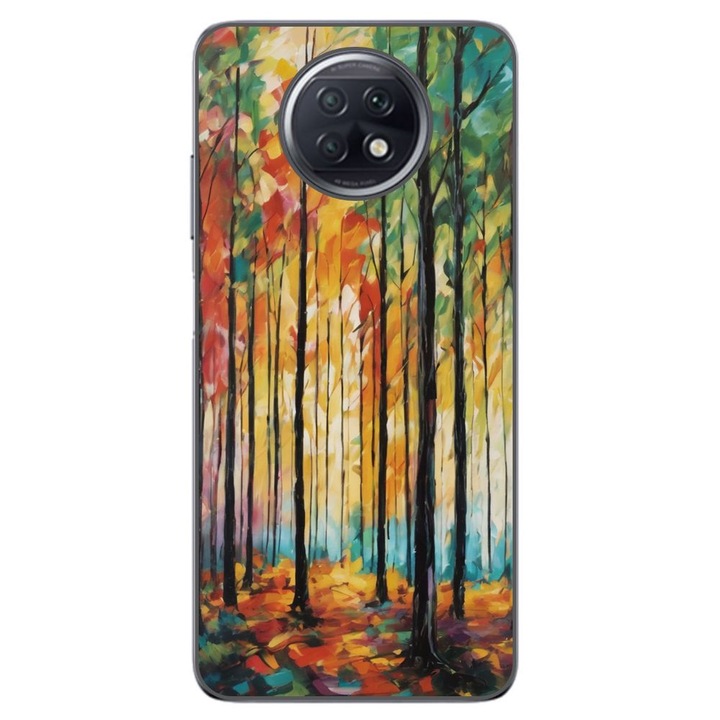 Husa compatibila cu Xiaomi Redmi Note 9T Silicon Gel Tpu Model Colored Forest Art